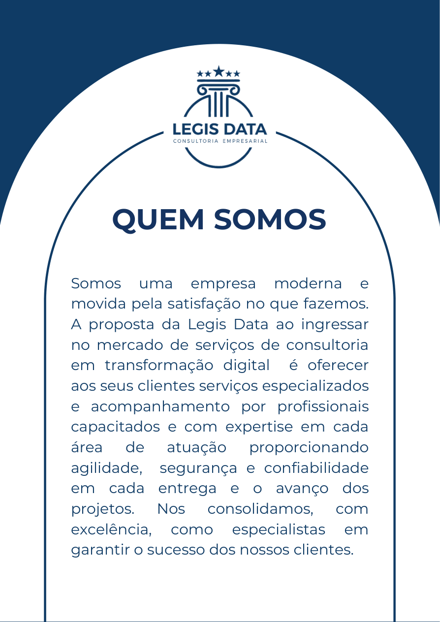 Pagina Quem Somos do portfolio da Legis Data